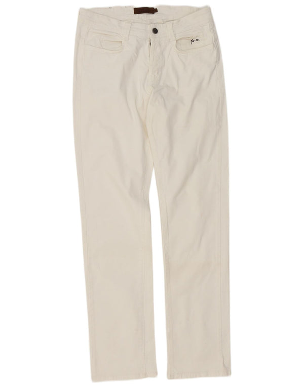 SIVIGLIA Gerade Freizeithose für Damen, W31, L34, weiße Baumwolle