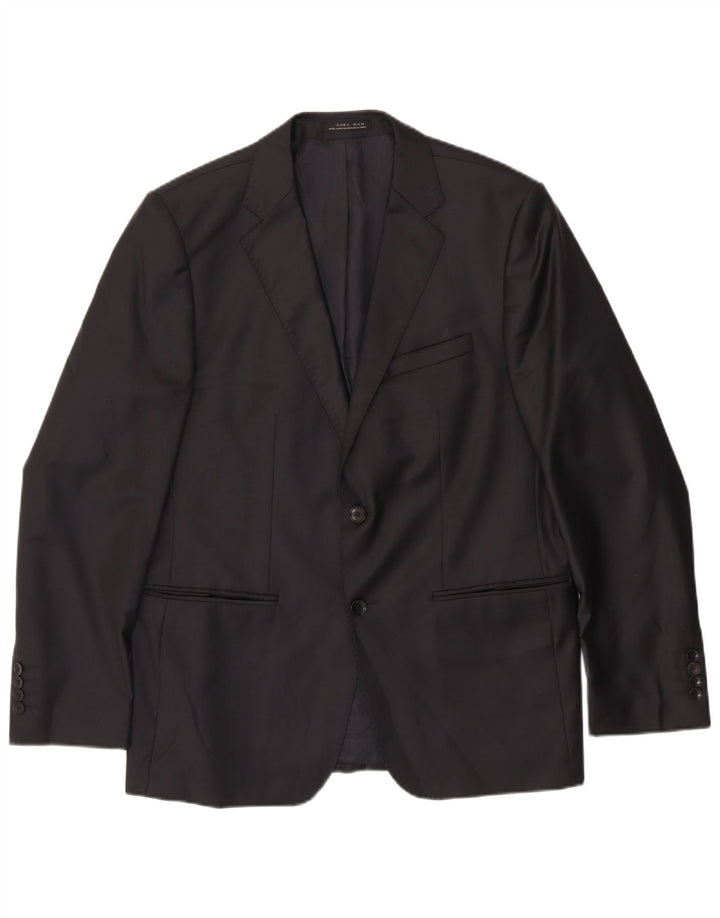 Zara Herren 2-Knopf-Blazerjacke EU 54 XL Schwarz