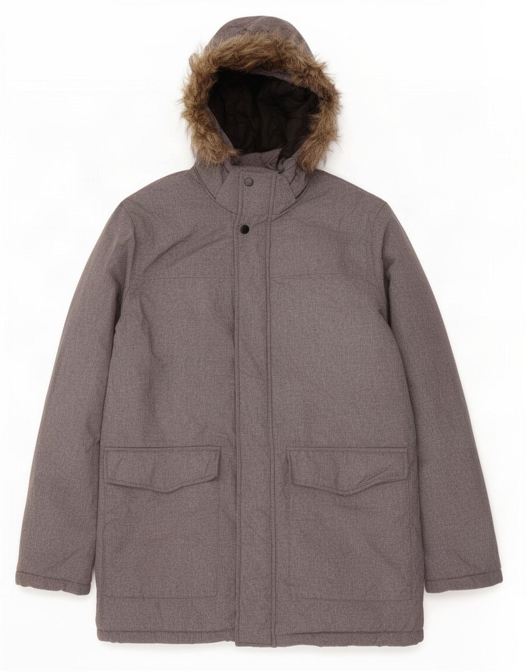 Jack & Jones Herren-Parka mit Kapuze, UK 38, Mittelgrau
