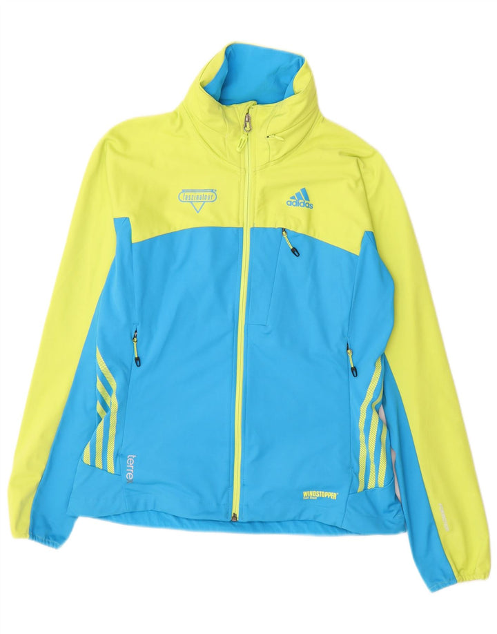 Adidas Damen Terrex Trainingsanzug Top Jacke UK 10 Small Grün Farbblock
