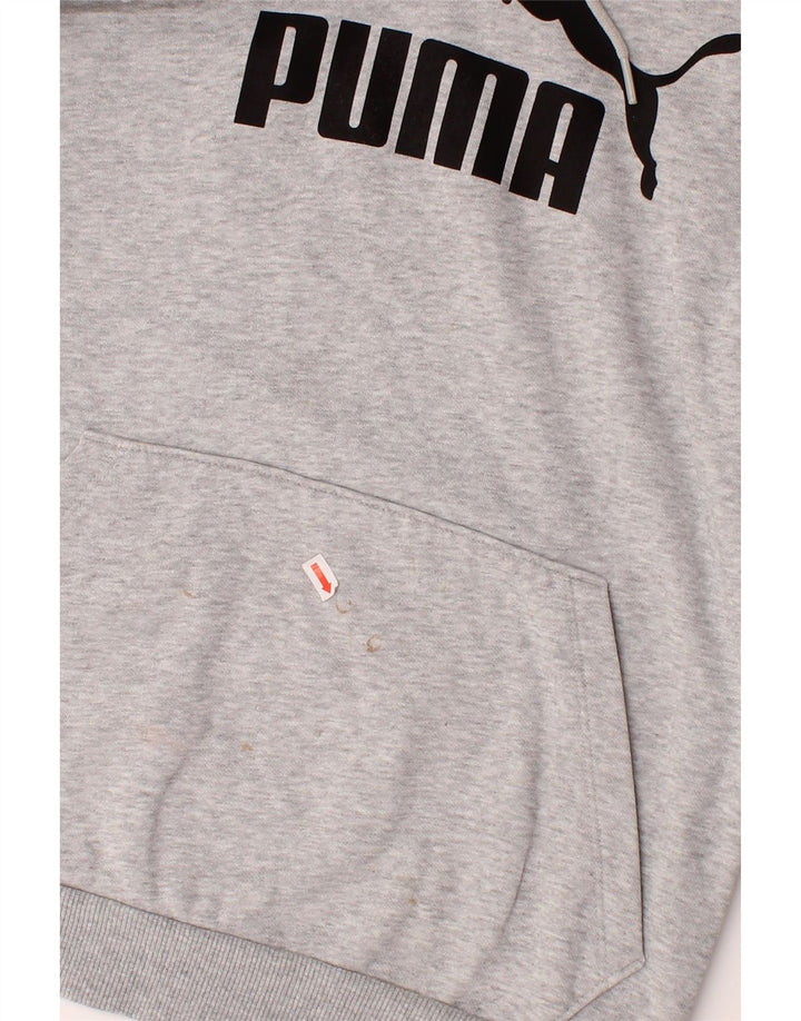 PUMA Womens Graphic Hoodie Jumper UK 14 Medium Grey Polyester Vintage Puma and Second-Hand Puma from Messina Hembry 