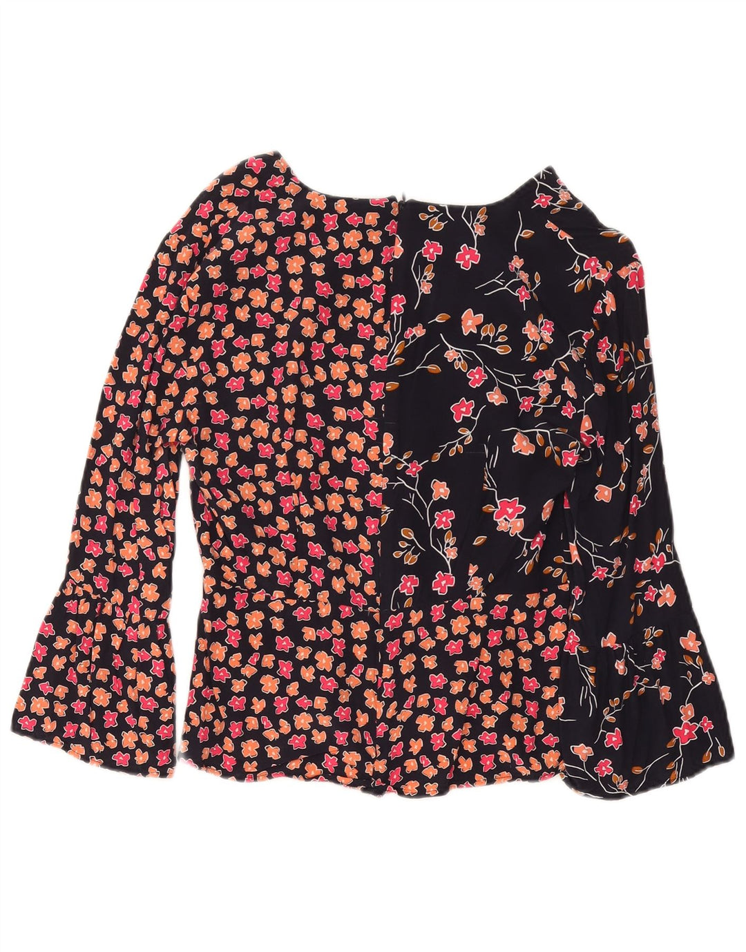 FRENCH CONNECTION Damen Crop Bluse Top UK 8 Small Marineblau mit Blumenmuster