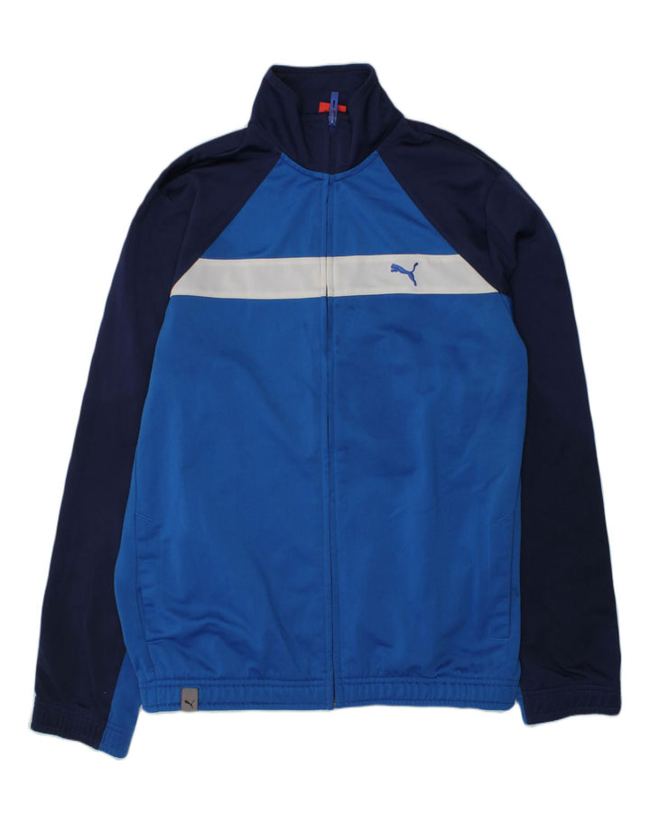 PUMA Boys Tracksuit Top Jacket 13-14 Years Blue Colourblock | Vintage Puma | Thrift | Second-Hand Puma | Used Clothing | Messina Hembry 