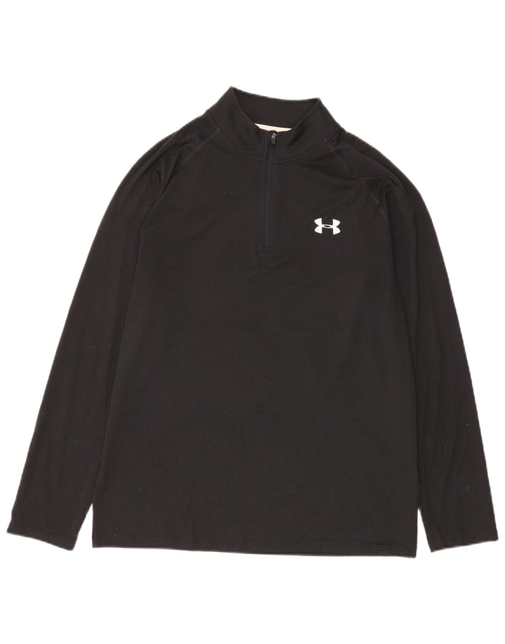 Under Armour Herren Heat Gear Pullover-Trainingsoberteil mit Reißverschluss, Mittelschwarz