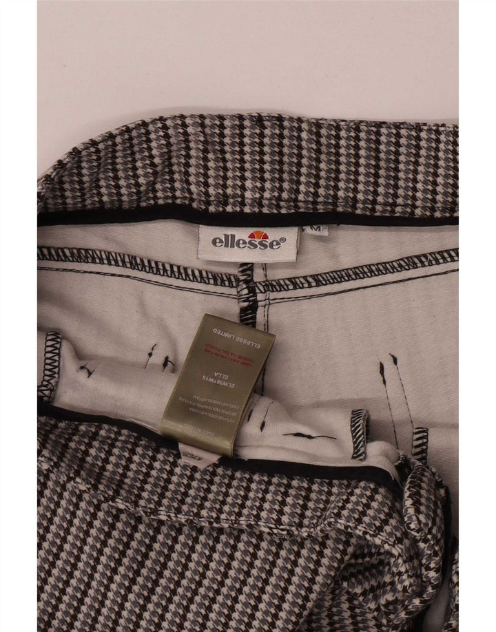 Ellesse Slim-Freizeithose für Damen, mittelgroß, W30, L28, graue Hahnentritt-Viskose
