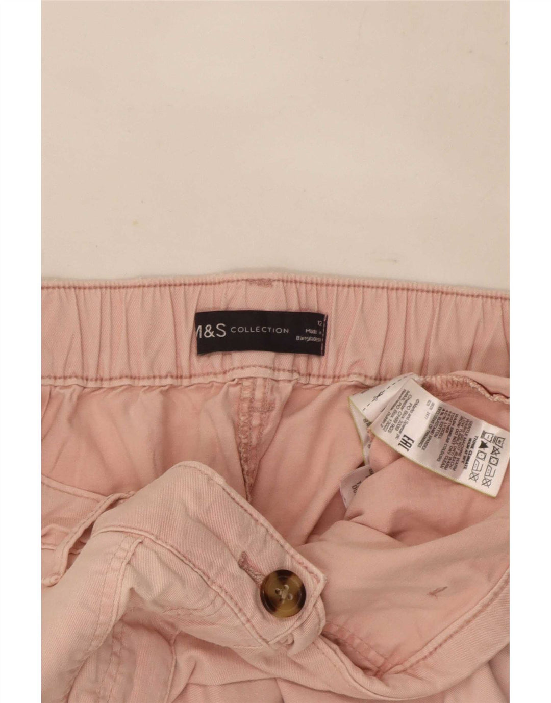 Marks & Spencer Damen Crop Cargohose UK 12 Medium W30 L26 Pink