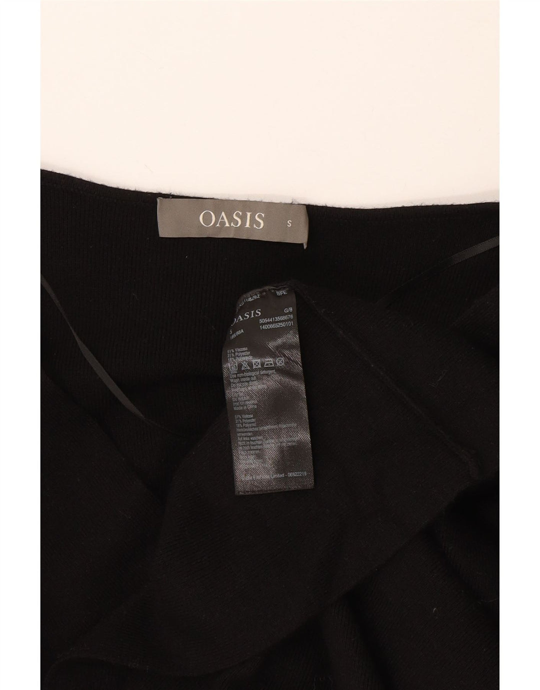 Oasis Damen Pulloverkleid UK 10 Small Schwarz Viskose