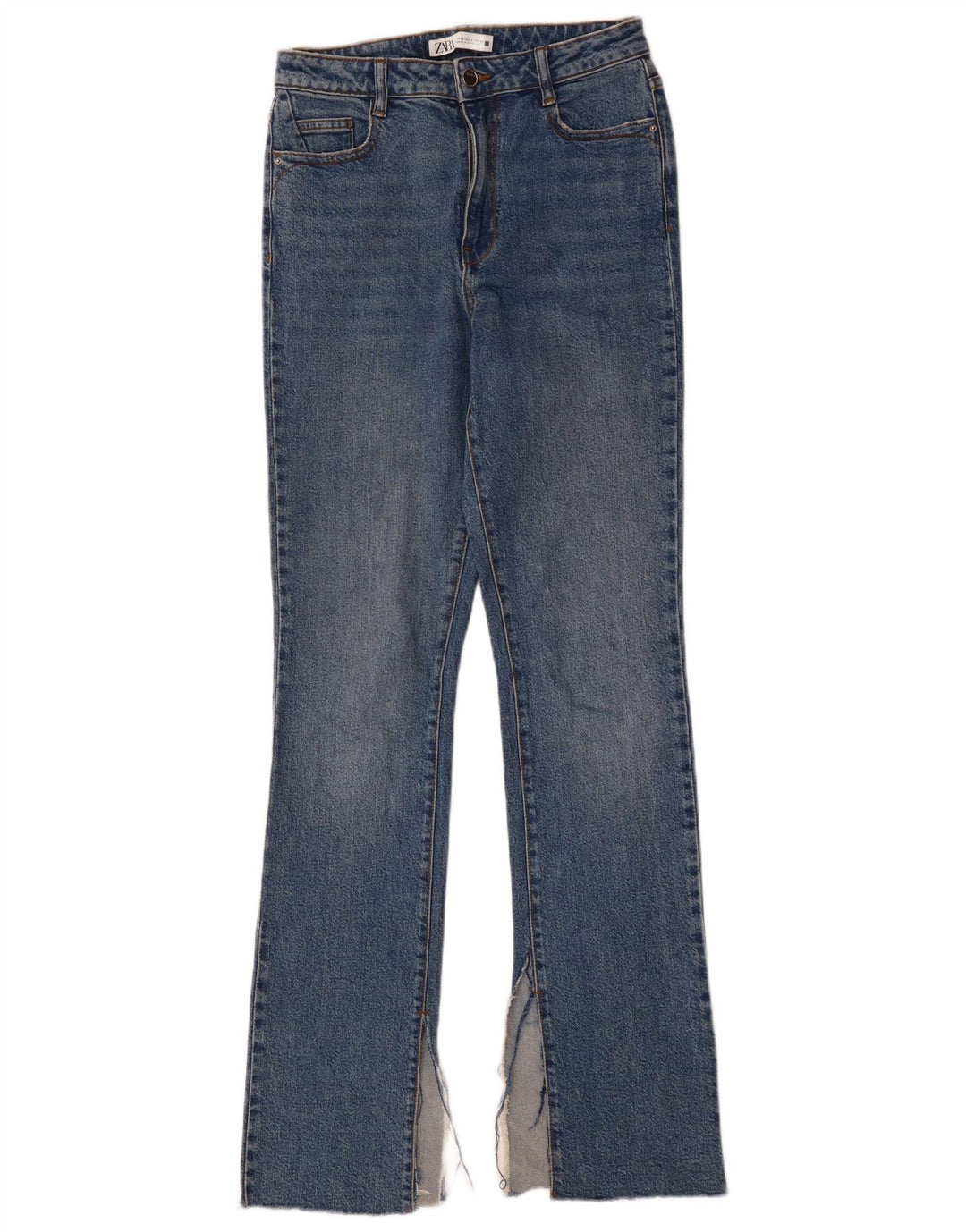 ZARA Damen Bootcut Jeans EU 36 XS W26 L33 Blau