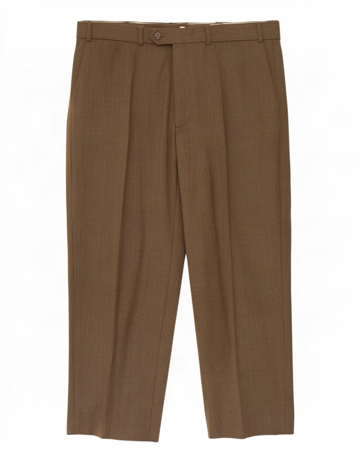 Gerade Herren-Anzughose von Marks & Spencer, W38, L29, Khaki, Polyester