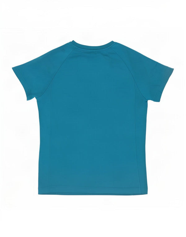 Adidas Damen T-Shirt Top UK 12/14 Mittelblaues Polyester