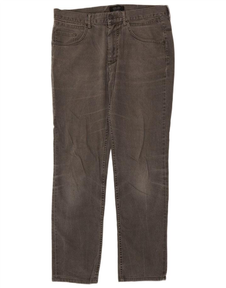 Zara Herren Straight Jeans EU 42 Large W32 L31 Graue Baumwolle