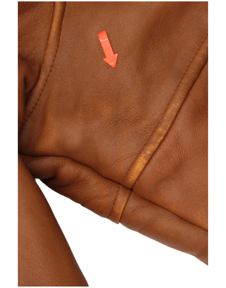 Vintage Damen Shearling Jacke IT 50 Großes braunes Shearling