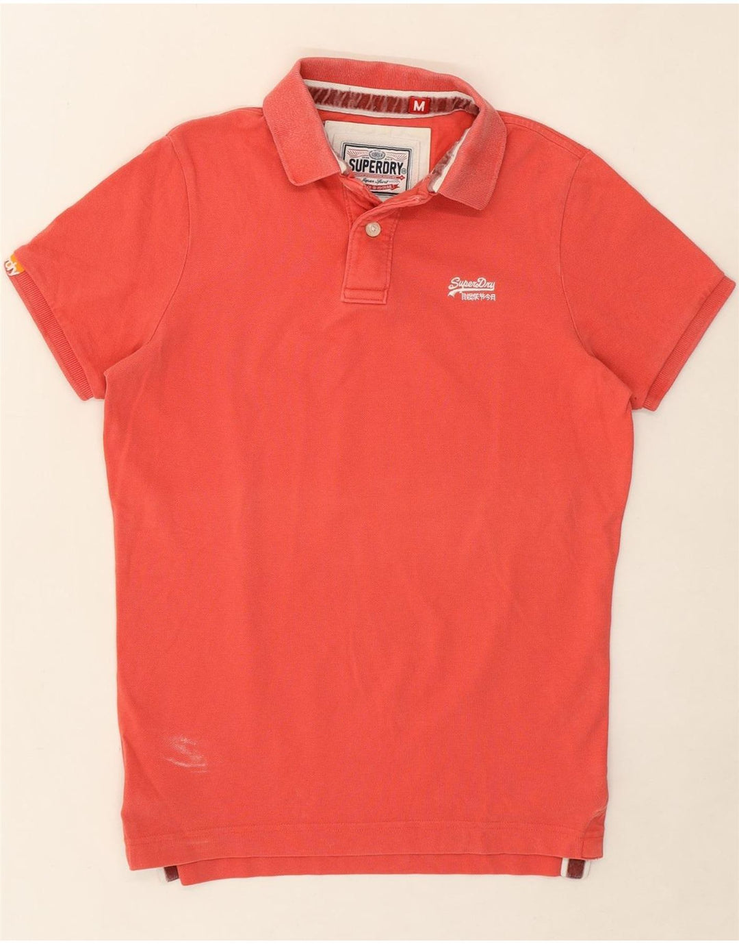 SUPERDRY Mens Polo Shirt Medium Red Cotton Vintage Superdry and Second-Hand Superdry from Messina Hembry 