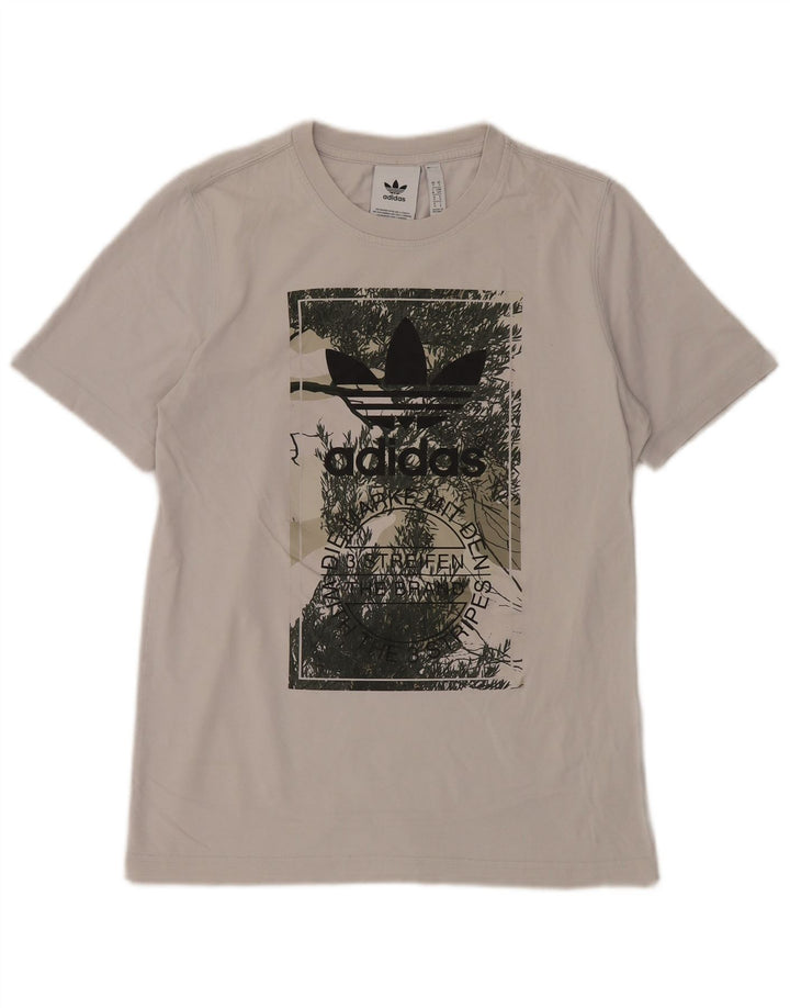Adidas Herren Grafik T-Shirt Top Small Weiß Baumwolle