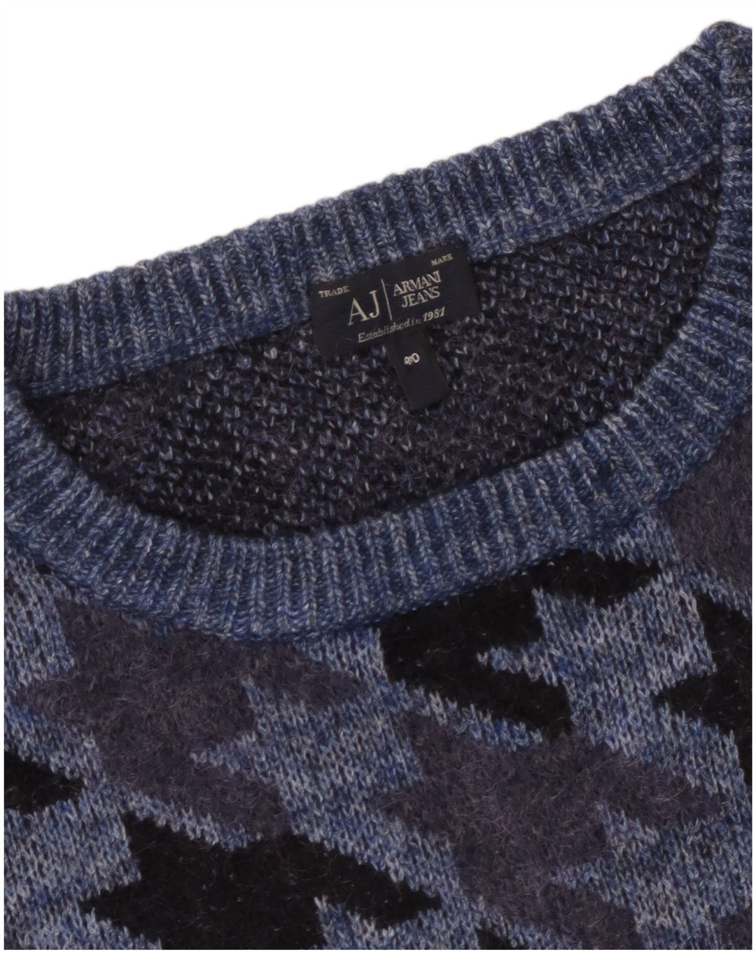 Armani Jeans Damen-Pullover mit U-Boot-Ausschnitt, EU 40, mittleres Marineblau