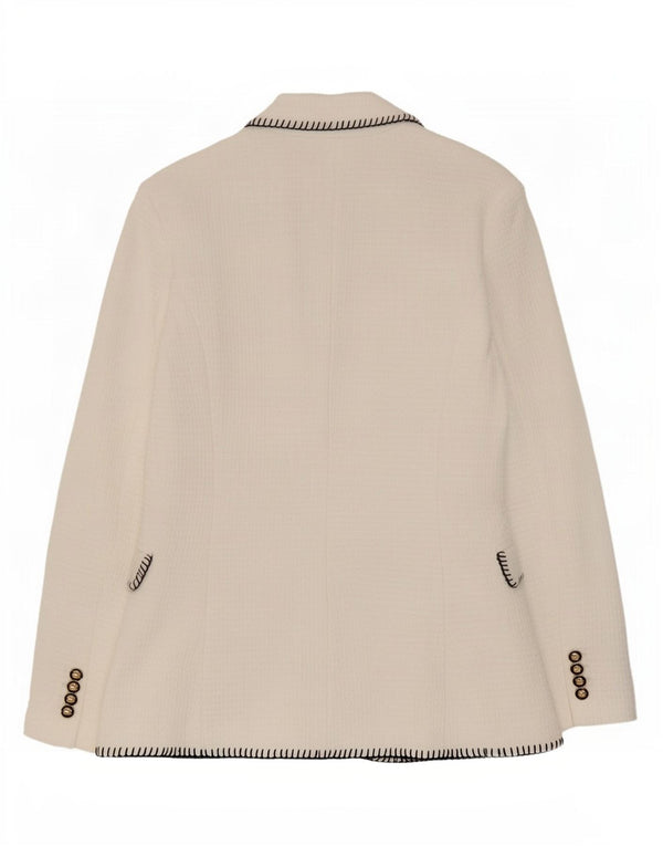 Zara Damen 2-Knopf-Blazerjacke UK 6 XS Weiß