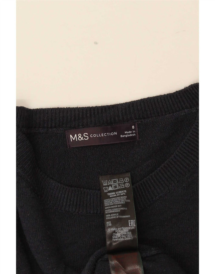 Marks & Spencer Damen-Pullover mit U-Boot-Ausschnitt, Gr. 8, Marineblau