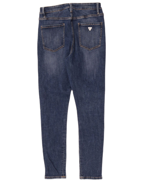 Guess Damen-Jeans mit hoher Taille, Röhrenjeans, W28, L27, blaue Baumwolle