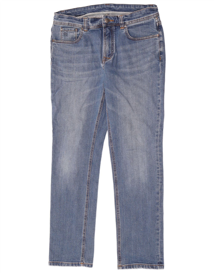 Crew Clothing Damen Straight Jeans W34 L32 Blaue Baumwolle