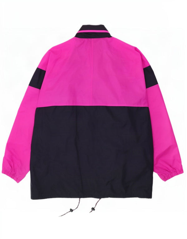 Vintage Herren Regenjacke mit Kapuze UK 42 XL Pink Colourblock Polyamid