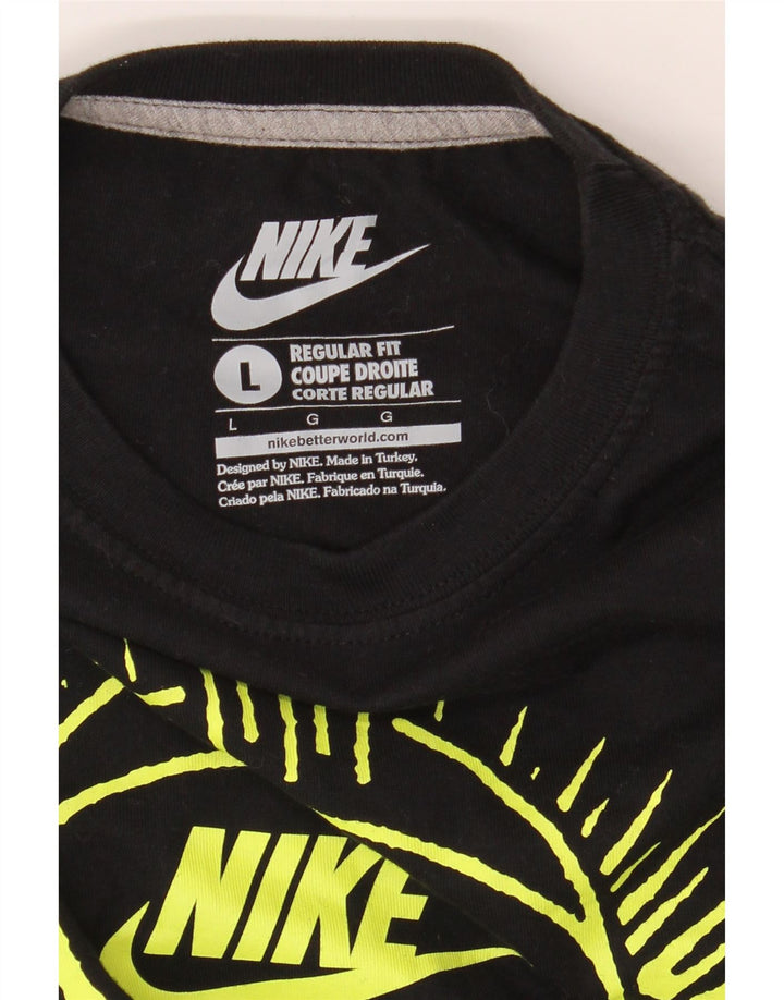 NIKE Mens Regular Fit Graphic T-Shirt Top Large Black Vintage Nike and Second-Hand Nike from Messina Hembry 