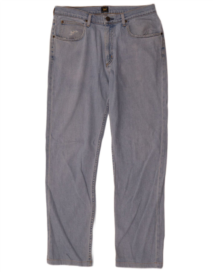 Lee Herren Brooklyn Straight Jeans W33 L32 Blaue Baumwolle