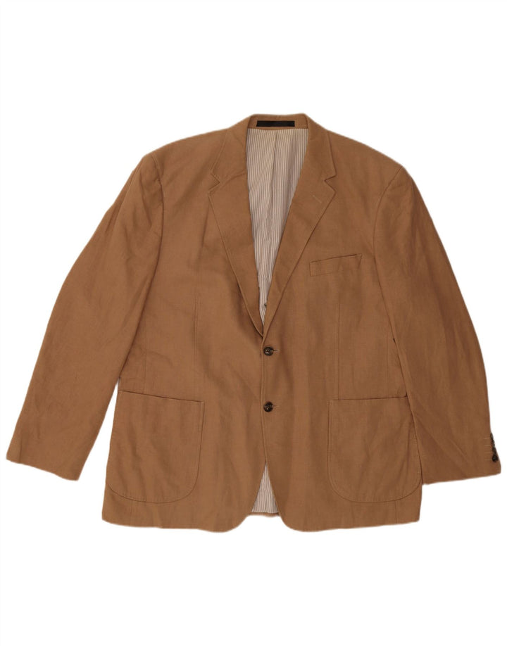 Marks & Spencer Herren-Blazer mit 2 Knöpfen, UK 38, mittelbeigeiges Leinen