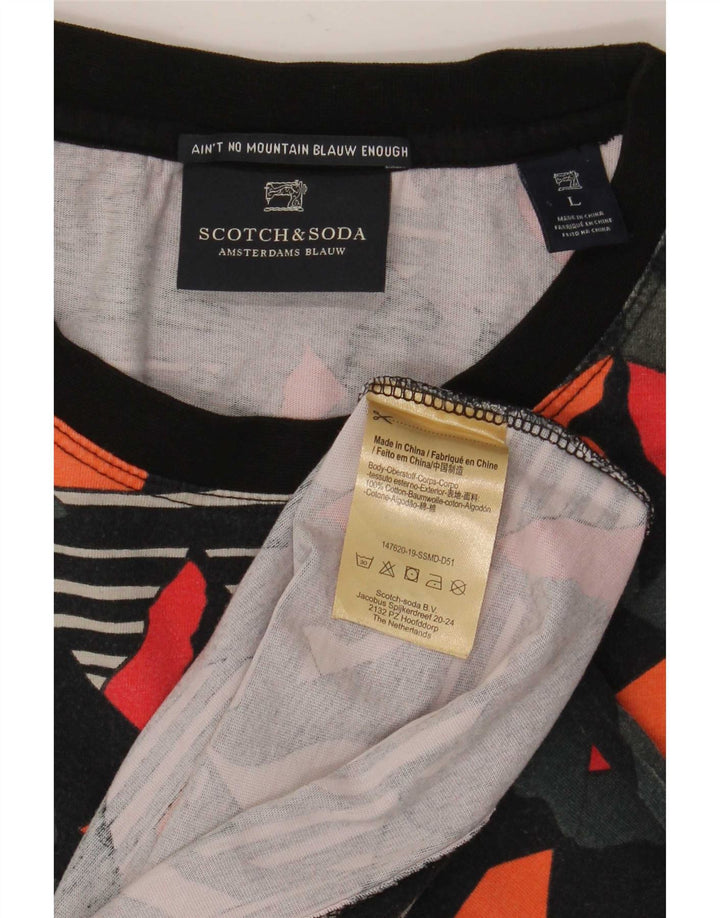 Scotch & Soda Herren-T-Shirt aus großer, mehrfarbiger, geometrischer Baumwolle