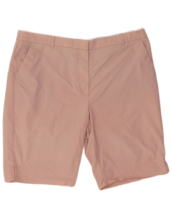 Marks & Spencer Womens Chino Shorts UK 18 XL W36 Pink Cotton