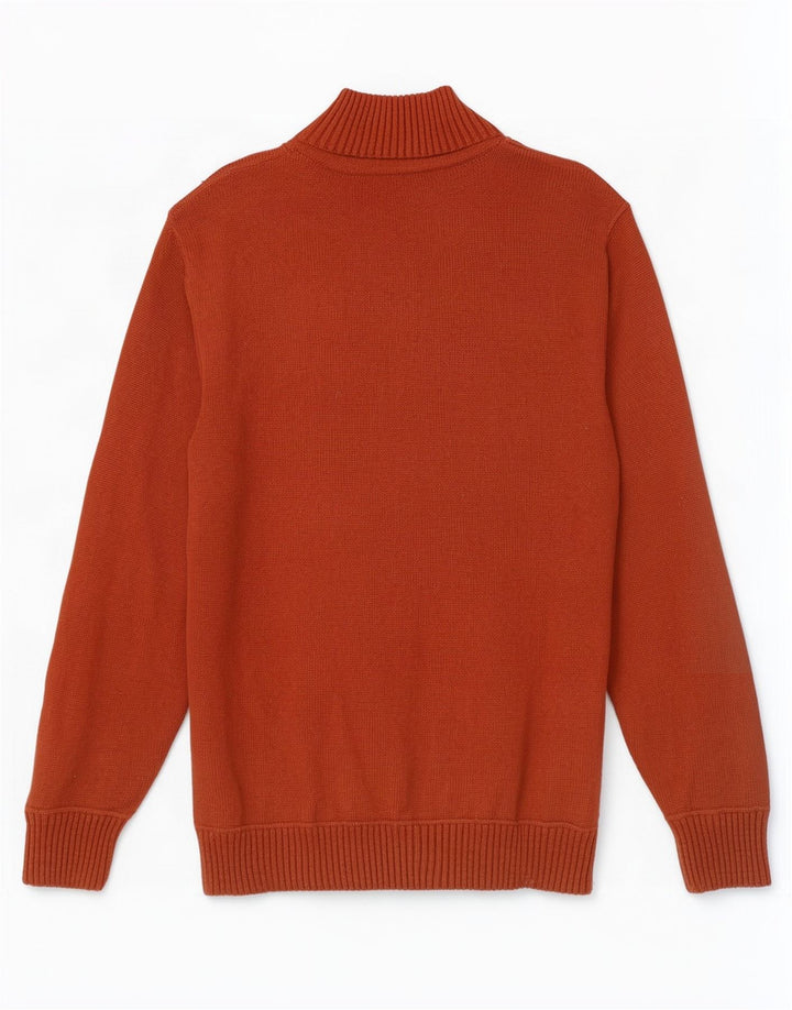 Eddie Bauer Herren-Pullover mit Reißverschluss am Hals, große braune Baumwolle