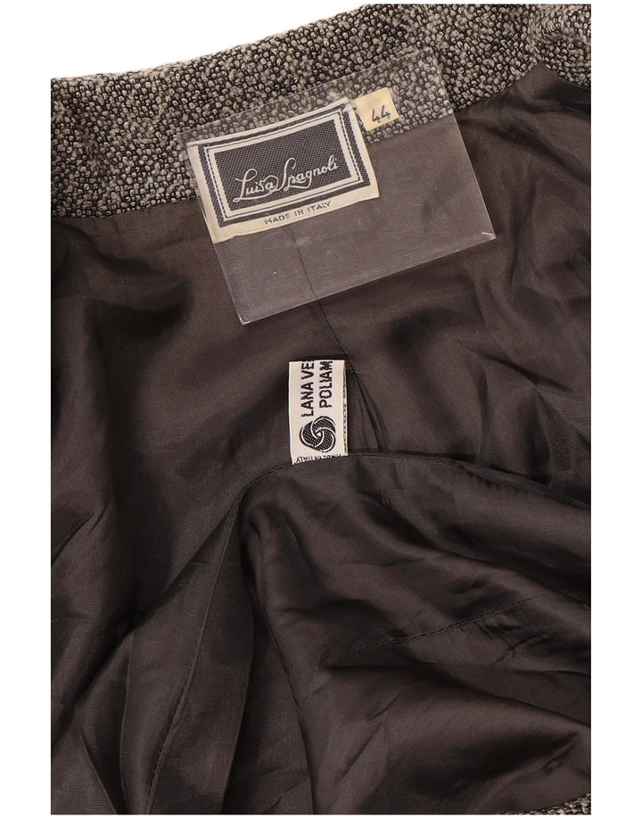 LUISA SPAGNOLI Damen 1-Knopf-Blazerjacke IT 44 Mittelgraue Wolle