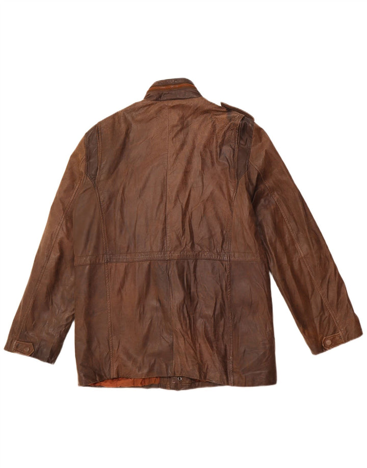 Vintage Herren Militärlederjacke UK 38 Mittelbraunes Leder