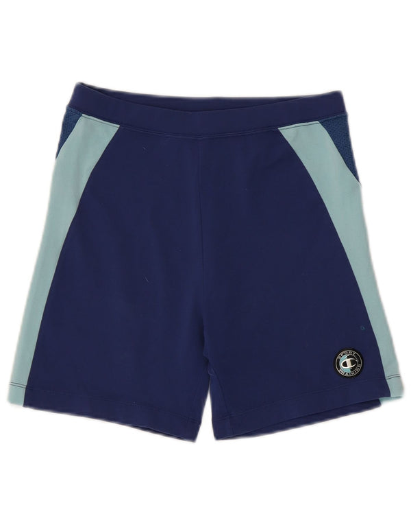 CHAMPION Sportshorts für Jungen, 11–12 Jahre, groß, marineblaues Colourblock-Nylon