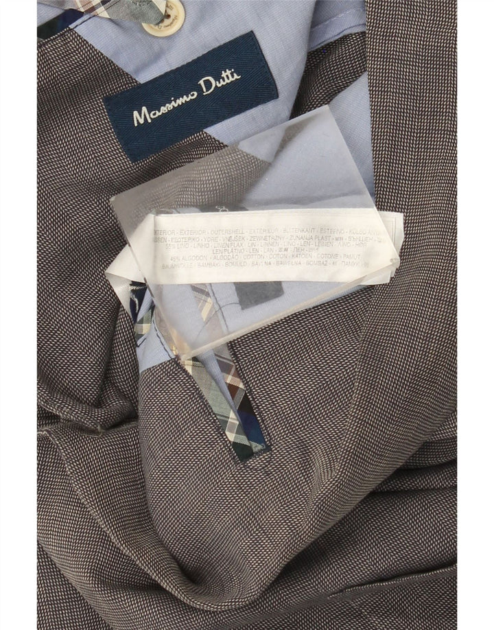 MASSIMO DUTTI Herren-Blazerjacke mit 2 Knöpfen, UK 38, mittelgraue Baumwolle