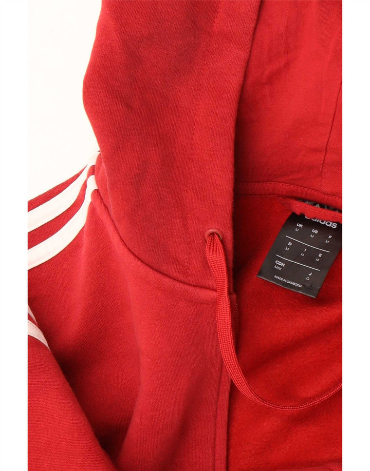 Adidas Herren-Kapuzenpullover mit Reißverschluss, mittelrote Baumwolle