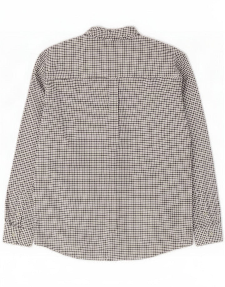 Chaps Herrenhemd 2XL weiß kariert Baumwolle