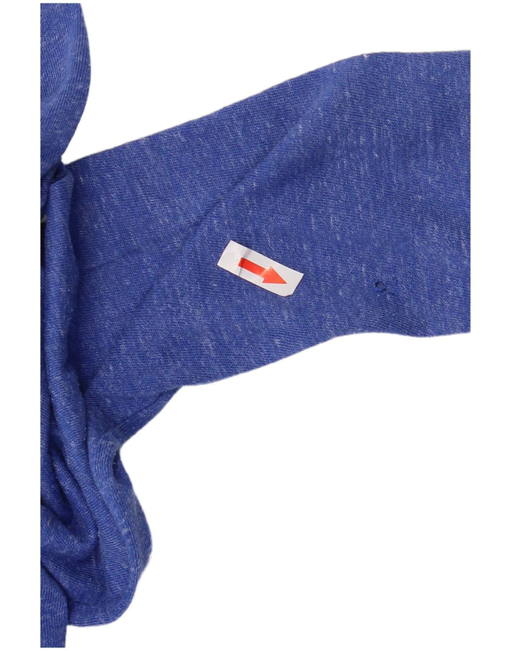 Nike Damen-Kapuzenpullover mit Reißverschluss, UK 14, mittelblau gefleckte Baumwolle