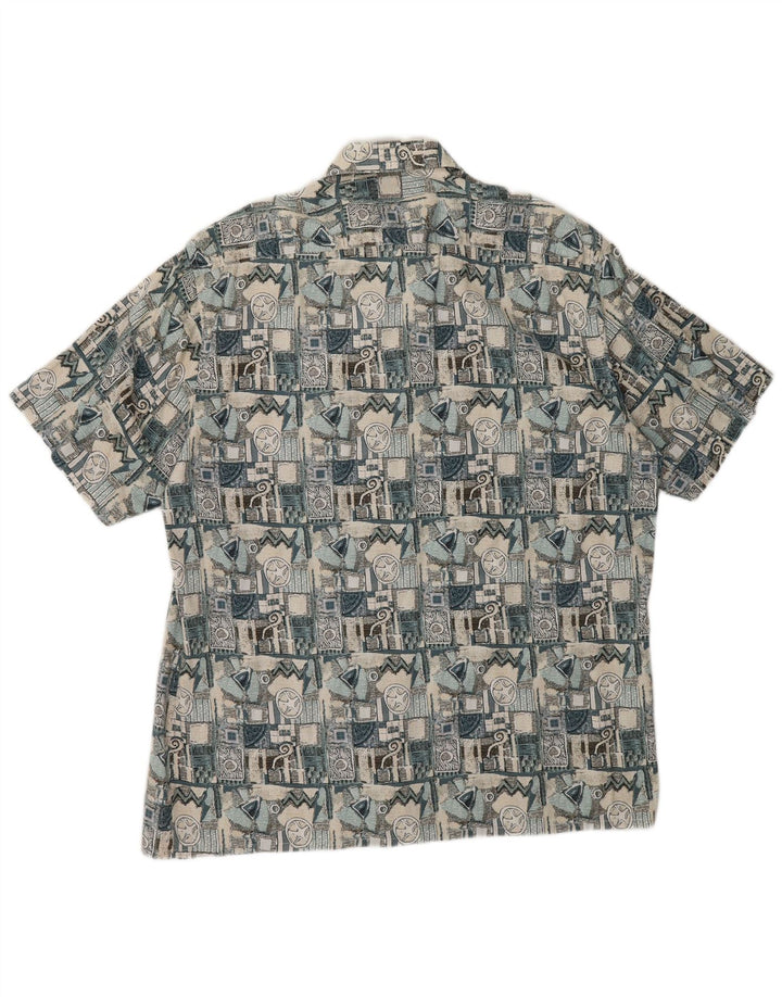 C&A Herren-Kurzarmhemd, groß, beige, geometrische Baumwolle