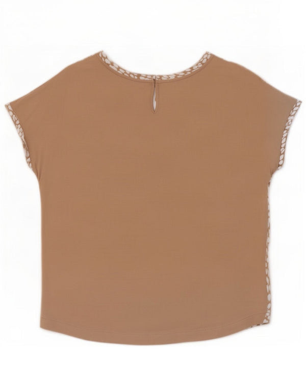 Marks & Spencer Damen T-Shirt Top UK 8 Small Beige Animal Print