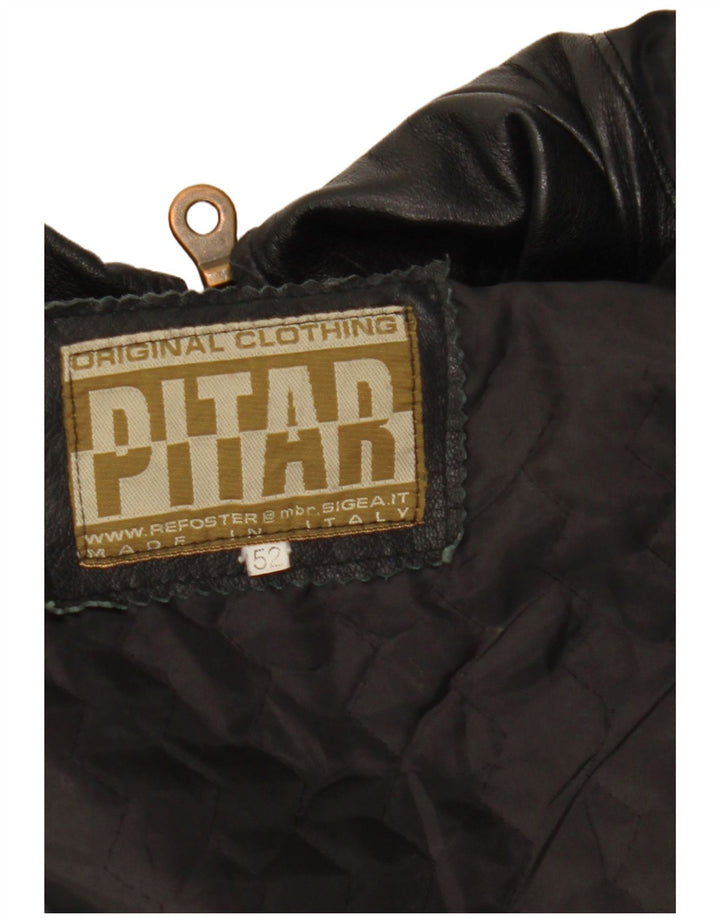 Vintage Herren Lederjacke IT 52 XL Schwarzes Leder