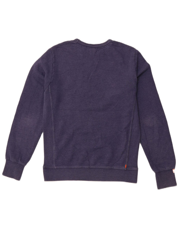 SUPERDRY Mens Sweatshirt Jumper Large Navy Blue Cotton