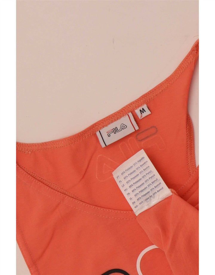 Fila Damen Graphic Crop Vest Top UK 12 Mittelorange Polyester