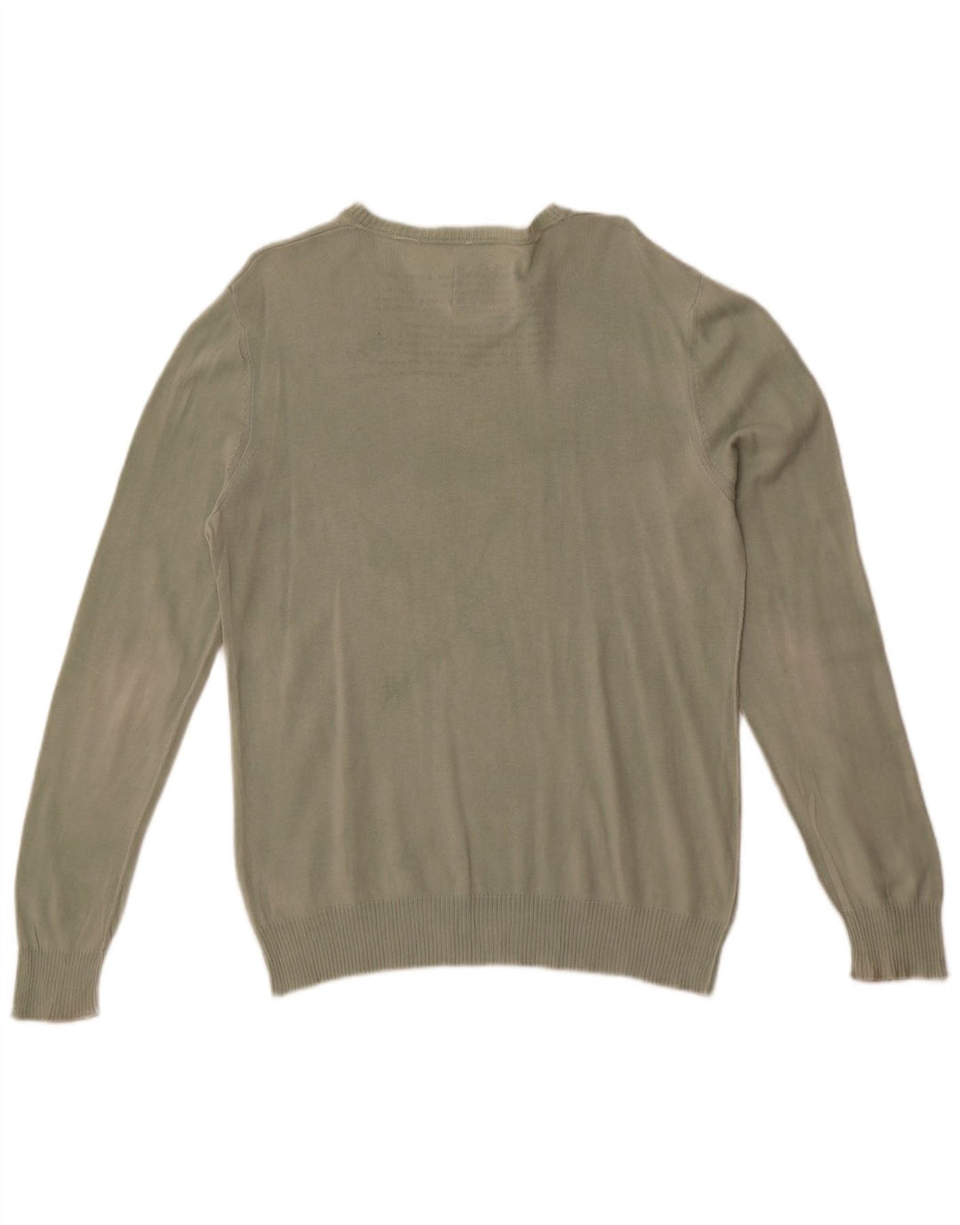Think Pink Herren-Pullover mit V-Ausschnitt, Größe L, grüne Baumwolle
