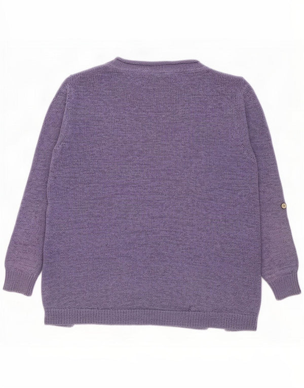 White Stuff Damen-Pullover mit U-Boot-Ausschnitt, UK 14, großes lila Leinen