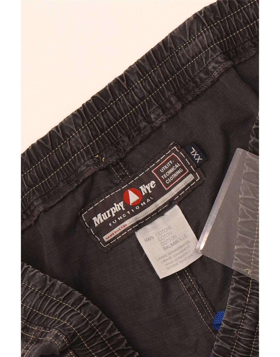 Murphy & Nye Gerade Herren-Cargohose W36 L35 Graue Baumwolle