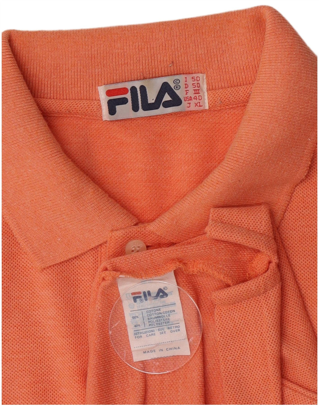 Fila Herren Poloshirt IT 50 Mittelorange Baumwolle
