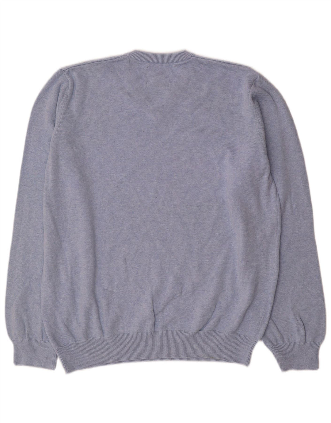 Marks & Spencer Herren-Pullover mit V-Ausschnitt, XL, blaue Baumwolle