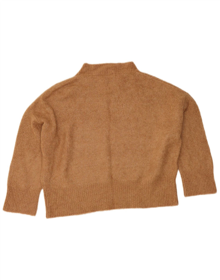 Zara Damen Crop Oversized Rollkragenpullover Pullover UK 10 Small Beige