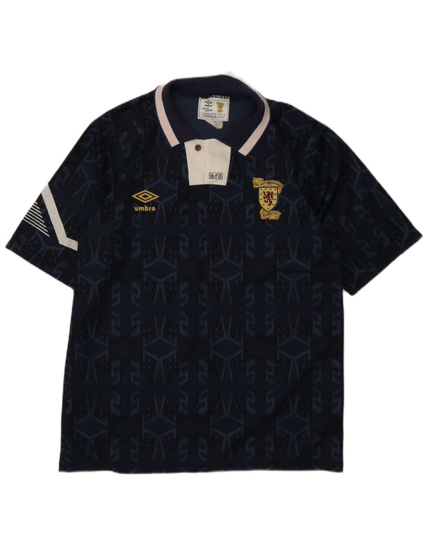Umbro Mens Scotland 1991-1993 Football Shirt Medium Navy Blue Geometric