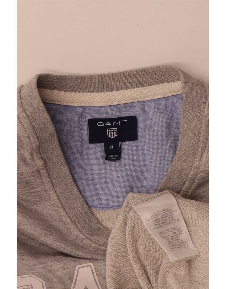 Gant Herren-Sweatshirt mit Grafik, XL, grau gefleckte Baumwolle